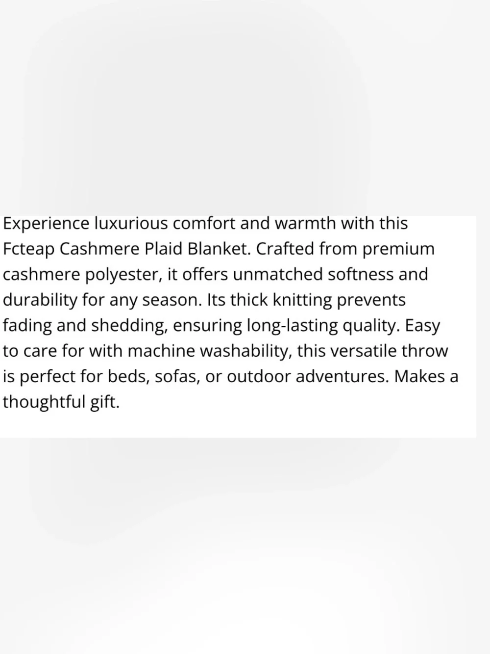 Faux Fleece Cashmere Throw Blanket - GRAY & WHITE